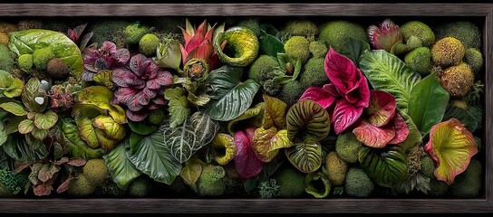 A creative nature green background, tropical leaf banner, or floral jungle pattern concept is presented