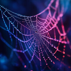 spider web with dew drops