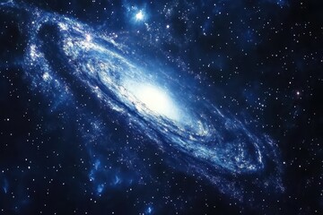 Wall Mural - exploring the vast beauty of a spiral galaxy in the depths of space at night, galaxy on space at nig