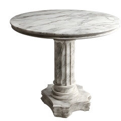Poster - Classic marble Roman pedestal table, isolated on a empty plain background