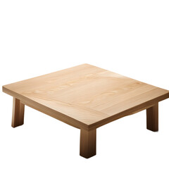 Poster - Japanese low cedar wood chabudai table, isolated on a empty plain background