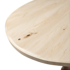 Fototapete - Scandinavian light birch wood oval dining table, isolated on a empty plain background