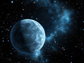 Wall Mural - serene celestial sphere against a backdrop of twinkling stars and ethereal nebulae in a vast cosmic 