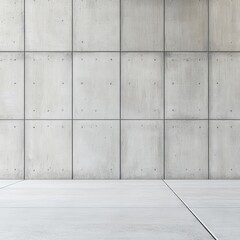 Canvas Print - minimalist concrete wall and floor backdrop showcasing modern architectural design and neutral gray 