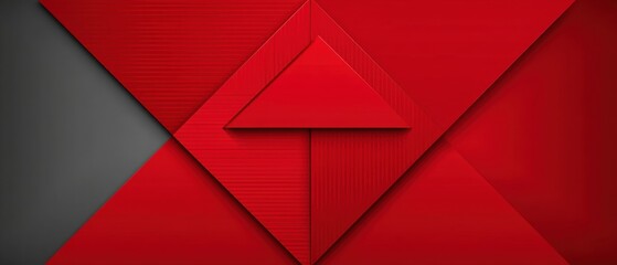 Wall Mural - geometric composition with red and gray triangles creating a modern abstract background with a textu