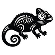 © Sadia - Chameleon silhouette line art vector illustration, Chameleon silhouette, Chameleon Vector art, Chameleon Clipart black Silhouette