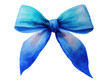 © Karina - Watercolor blue bow for decoration and crafting projects, cut out