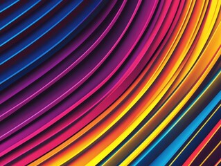 Wall Mural - vibrant abstract curve design with dynamic color gradients and smooth lines for modern backgrounds a