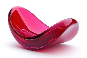 Canvas Print - elegant red glass bowl casting soft shadows on a white surface studio shot showcasing smooth curves 