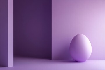 Canvas Print - minimalist easter egg against a backdrop of monochromatic purple hues creating a serene and modern a