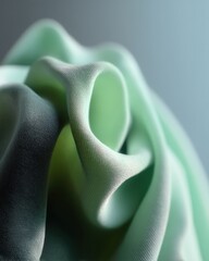 Wall Mural - elegant mint fabric texture in soft folds creating a serene and calming mood with a focus on delicat