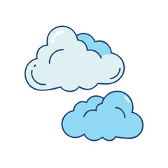 Wall Mural - illustration of two blue clouds weather forecast sky cloudscape nature design element vector art