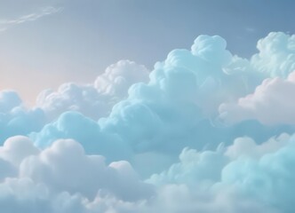 Wall Mural - Dreamy light blue pastel abstract background with soft, blurred cloud shapes and gentle gradients ,  sky,  element