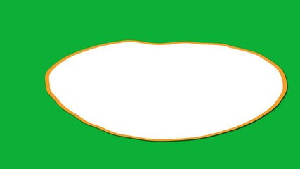 Wall Mural - Smooth wavy blank oval shape animation on green screen for creative motion or video editing project
