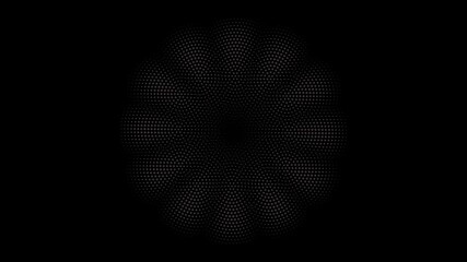 Wall Mural - Floral halftone rotates animation on a black background for your creative motion project 