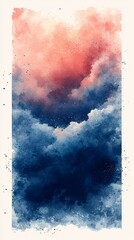 Wall Mural - pink and blue sunset cloudscape, atmospheric art