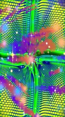 Fototapete - Dynamic swirling patterns bring vibrant colors and shapes to life, creating a mesmerizing visual experience in deep space