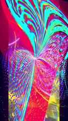 Poster - Dynamic colors and patterns move fluidly, creating a captivating visual experience with swirling neon lights and energetic designs