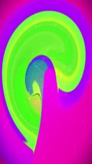 Aufkleber - vertical video of bright swirls and fluid shapes merges green and yellow tones, creating an energetic, abstract atmosphere