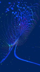 Fototapete - Colorful waves of light swirl and intertwine, producing a captivating and dynamic display, vertical video