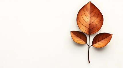 Wall Mural - Elegant Autumn Leaves Branch Minimalist Botanical Design