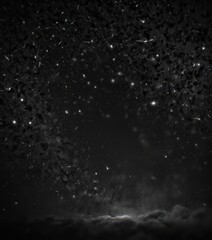 Wall Mural - inky black backdrop ablaze with countless sparkling stars, exploration, heavenly