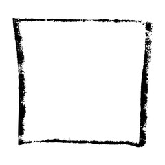 Wall Mural - hand-drawn rectangular frame with rough brush strokes, sketchy pencil and chalk outline, scribbled s
