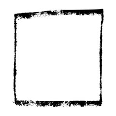 Wall Mural - hand-drawn rectangular frame with rough brush strokes, sketchy pencil and chalk outline, scribbled s