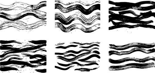 12. Black Abstract Organic Pattern. Circles, Dots, Stripes, Lines Brush Strokes. Modern Printable Background Ornament. Abstract Organic Shape. Grounge Texture Walpaper. Fabric Textile Background