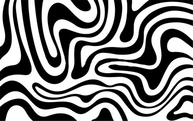 Fototapete - Monochrome wavy stripes twist and turn across the composition, creating an optical illusion effect. This abstract vector art is captivating, contemporary, and perfect for stylish decorative use.