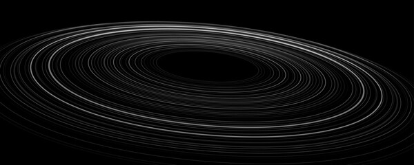 Wall Mural - minimalistic abstract backdrop. concentric rings in space. black hole concept with ring around and s