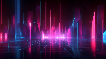 Wall Mural - neon audio frequency