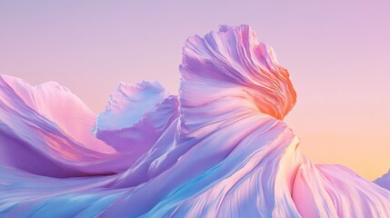 Wall Mural - Abstract landscape of flowing pastel forms.
