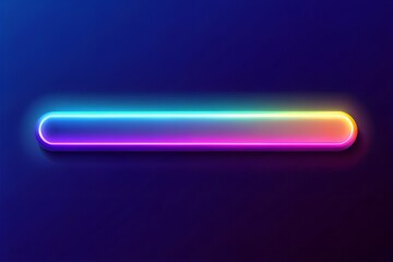 Wall Mural - rainbow neon light progress bar on dark background futuristic glow
