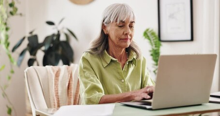 Poster - Office, employee and mature woman with laptop, editor and review of draft for article, serious and web. Media, writer and person with tech for journalism, online and planning for project in business