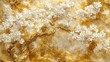 © Harry - Elegant Gold Tree Branches with Delicate White Blossoms Luxurious Golden Texture Artistic Floral Design Beautiful Spring Flowers High Resolution Image Premium Quality Background Golden White Floral