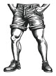 © vectorizer88 - Vintage Engraving of a Man in Shorts and Classic Shoes