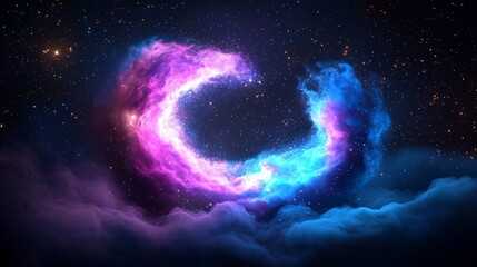 Wall Mural - cosmic swirl of vibrant nebula colors in deep space