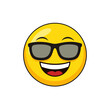 © Gennyson Marinho - Cool smiley face emoji with sunglasses, vector illustration on a transparent background