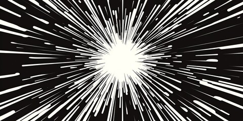 Wall Mural - black and white radiating lines abstract background