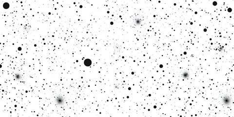 Wall Mural - Black Dots White Background Scattered Pattern