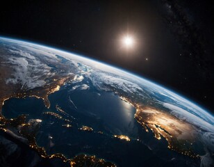 stunning orbital view of earth at night showcasing city lights