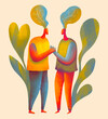 © Marusya Wrobel/Stocksy - Creative illustration of two people connecting with nature