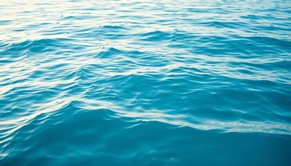 Wall Mural - Soft, ethereal blue ocean; tranquil, dreamy waves, texture, beautiful