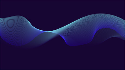 Canvas Print - flowing blue abstract design. wavy lines in shades of blue.