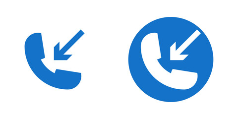Phone Incoming Call Receiver with Arrow Icon Set Vector Illustration