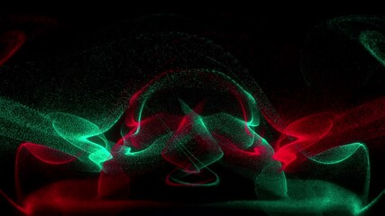 Wall Mural - abstract waving surface from many glowing particles, connection background, ripples animation, tradi