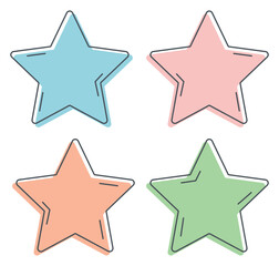 Wall Mural - Star simple icons isolated on white background.