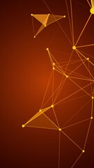 Wall Mural - glowing neon colored plexus grid of digital data nodes and flashing information streams. full hd and