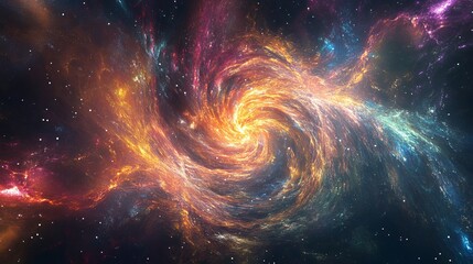 Wall Mural - Abstract cosmic swirl in space.  Nebula, stars and galaxy in swirling motion.